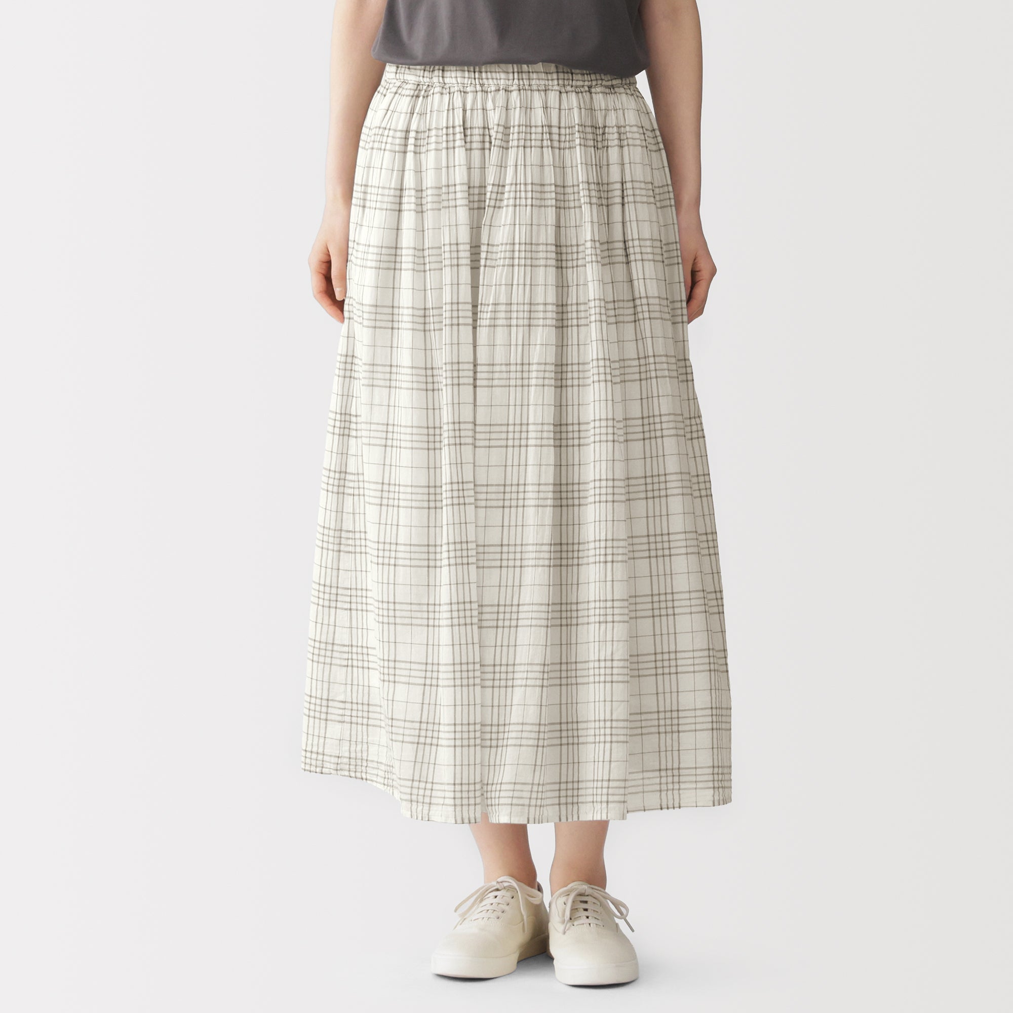 High-Twist Cotton Gathered Skirt