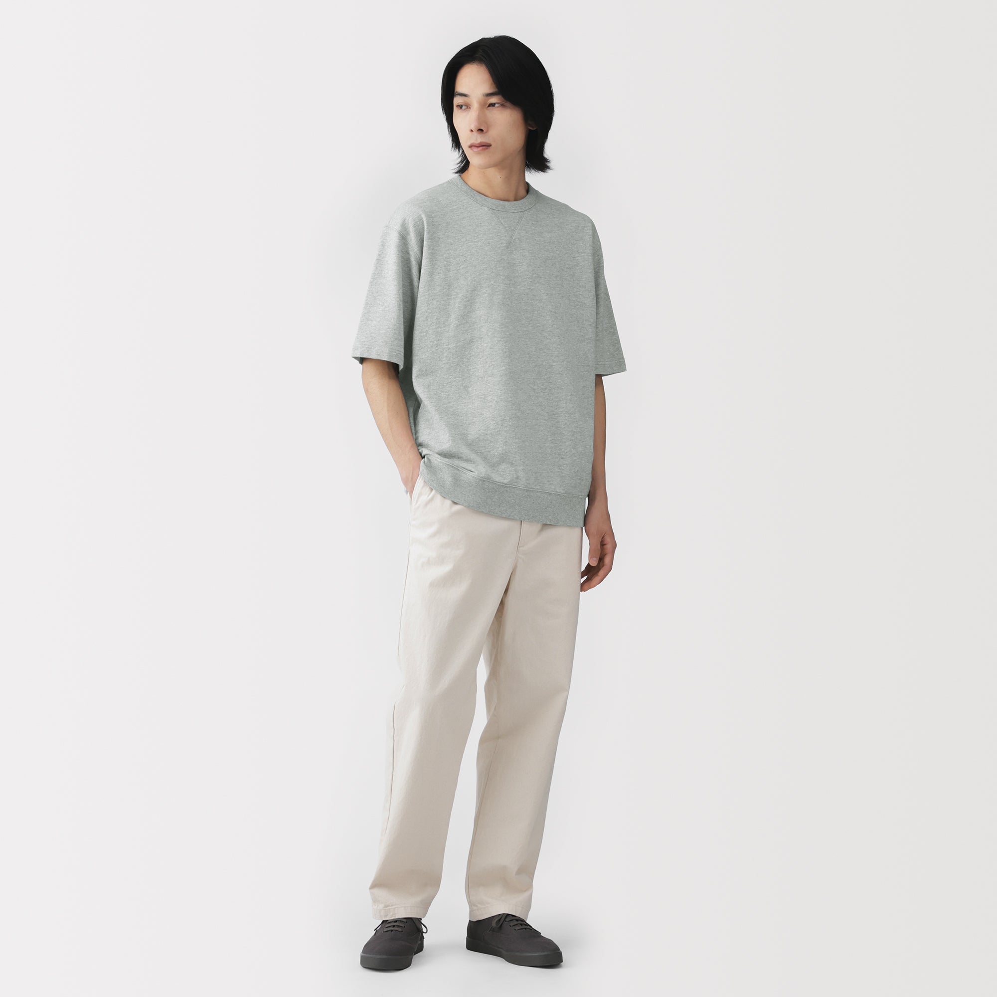 Cotton Half-Sleeve Sweatshirt