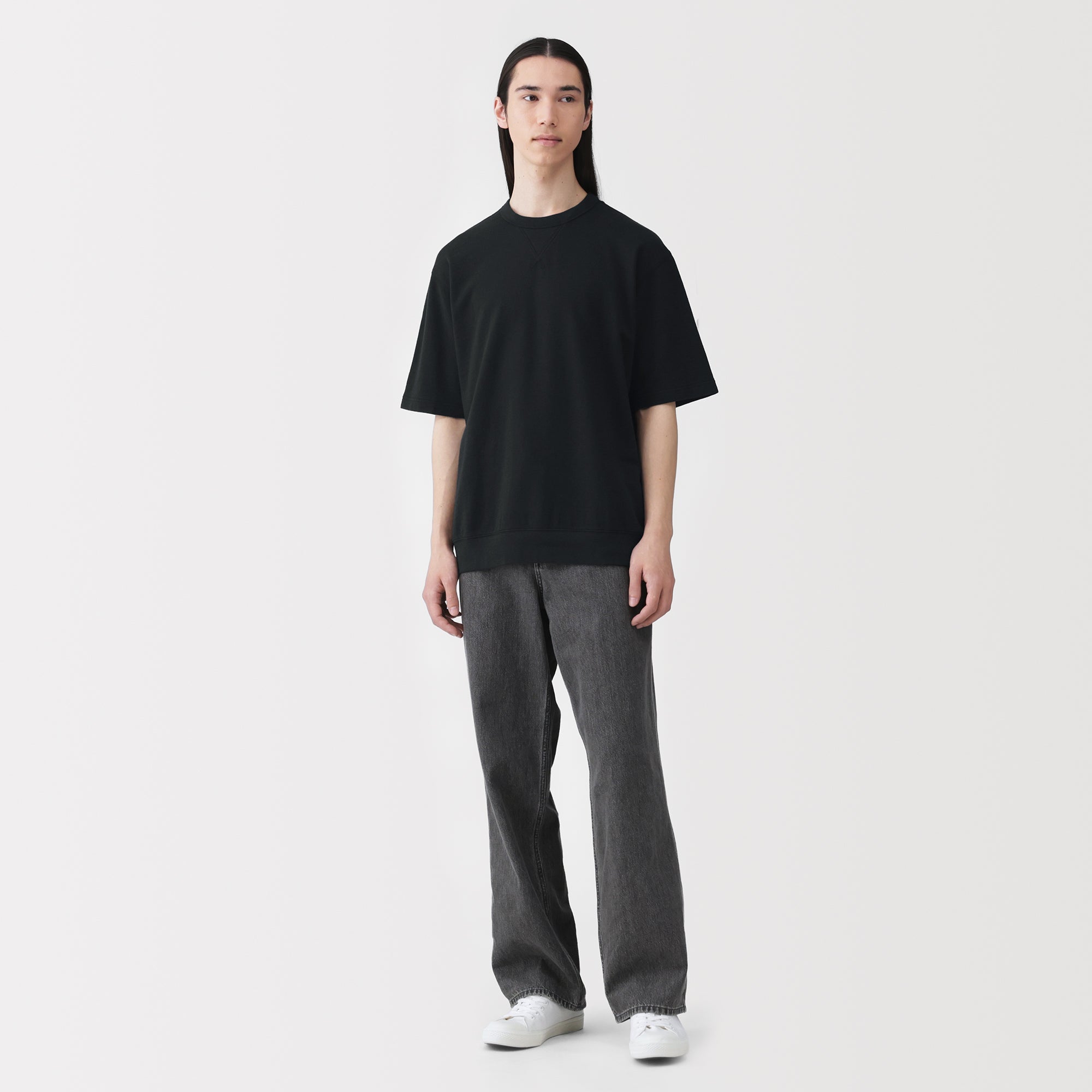 Cotton Half-Sleeve Sweatshirt