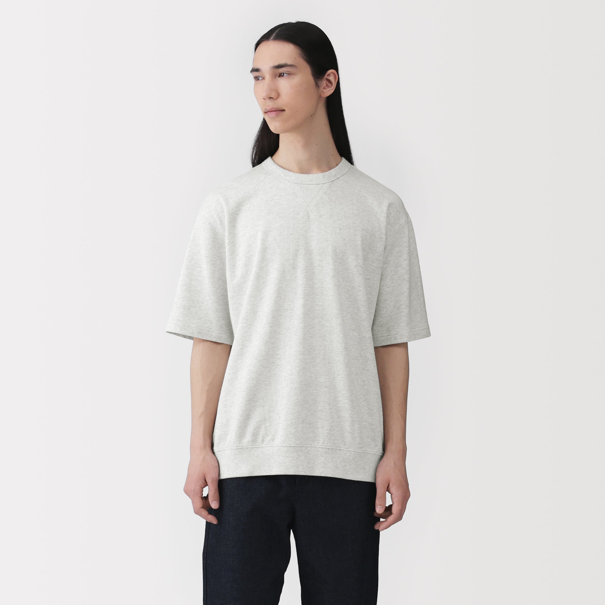 Cotton Half-Sleeve Sweatshirt