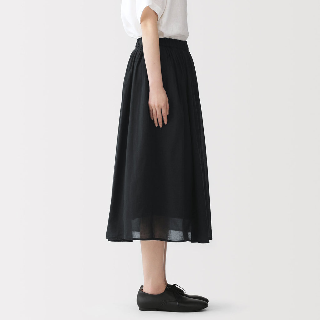 High-Twist Cotton Gathered Skirt