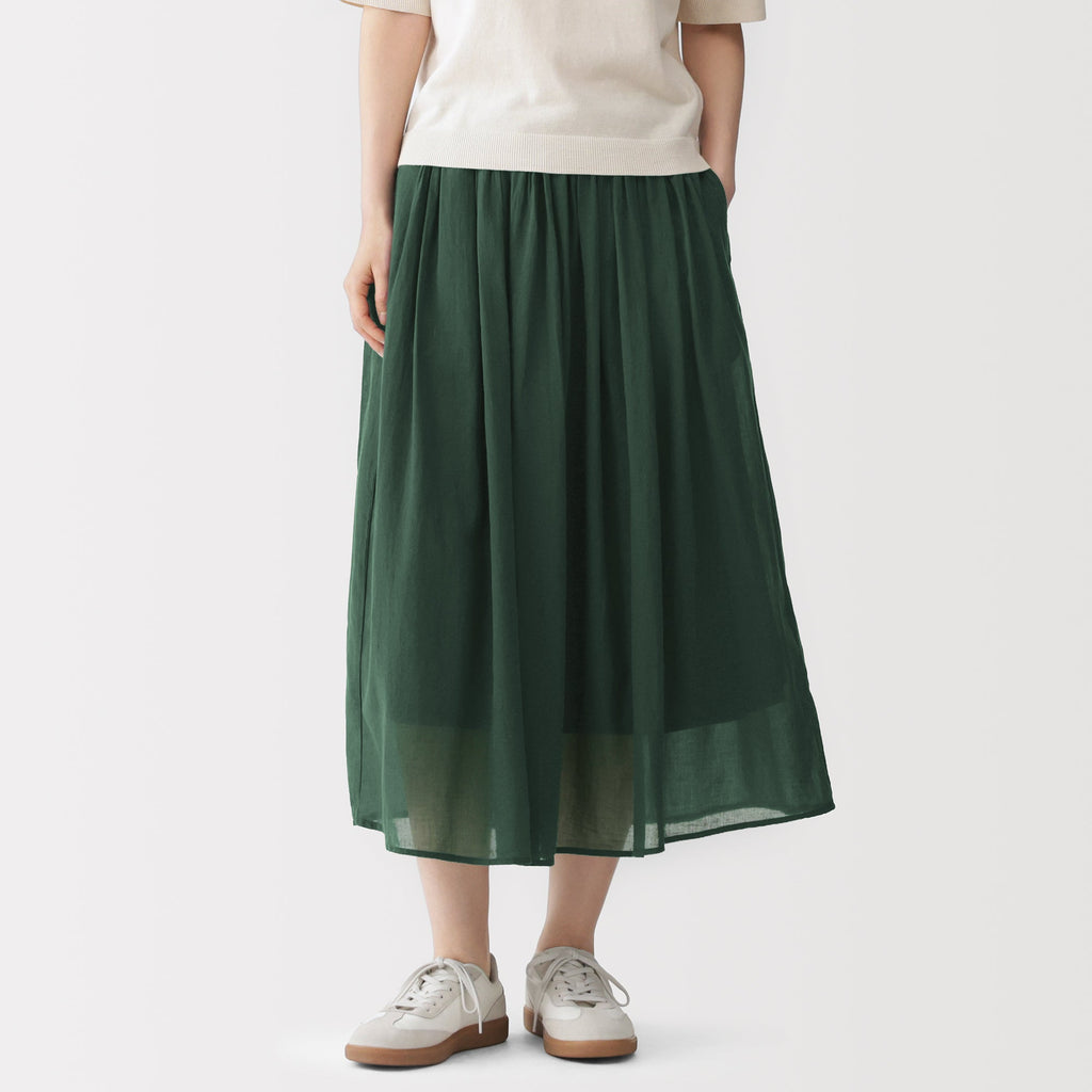 High-Twist Cotton Gathered Skirt