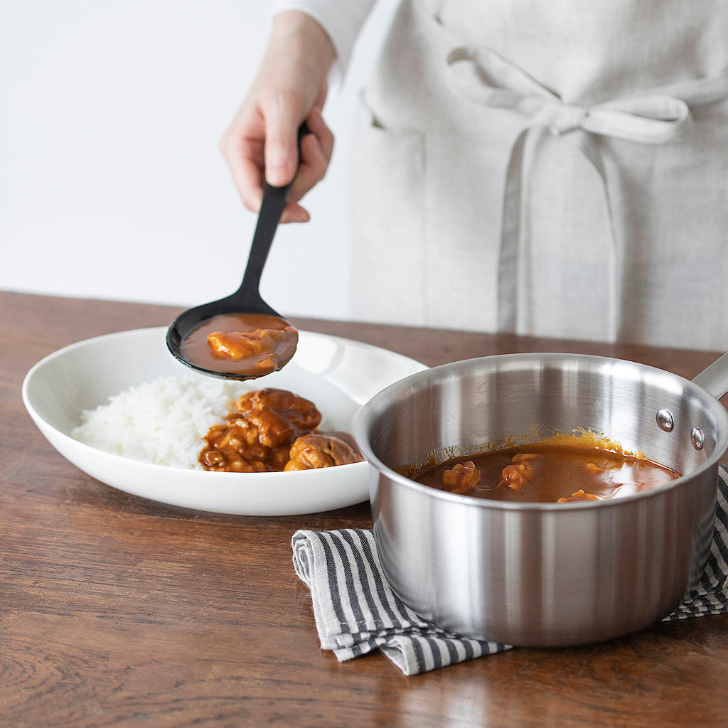 Beige Porcelain Curry and Pasta Dish