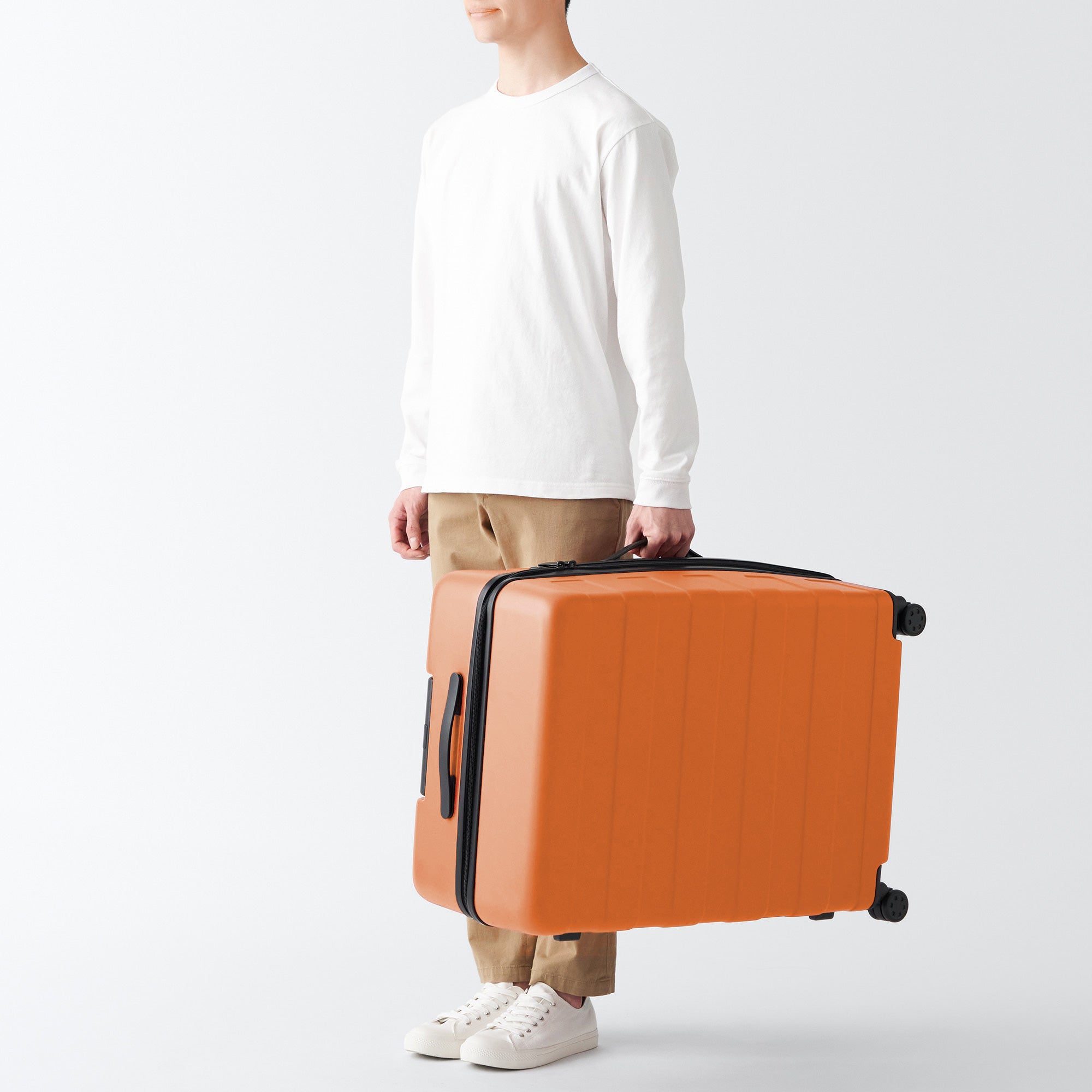 Adjustable Handle Hard Shell Suitcase 105L - Smoky Orange | Check-In