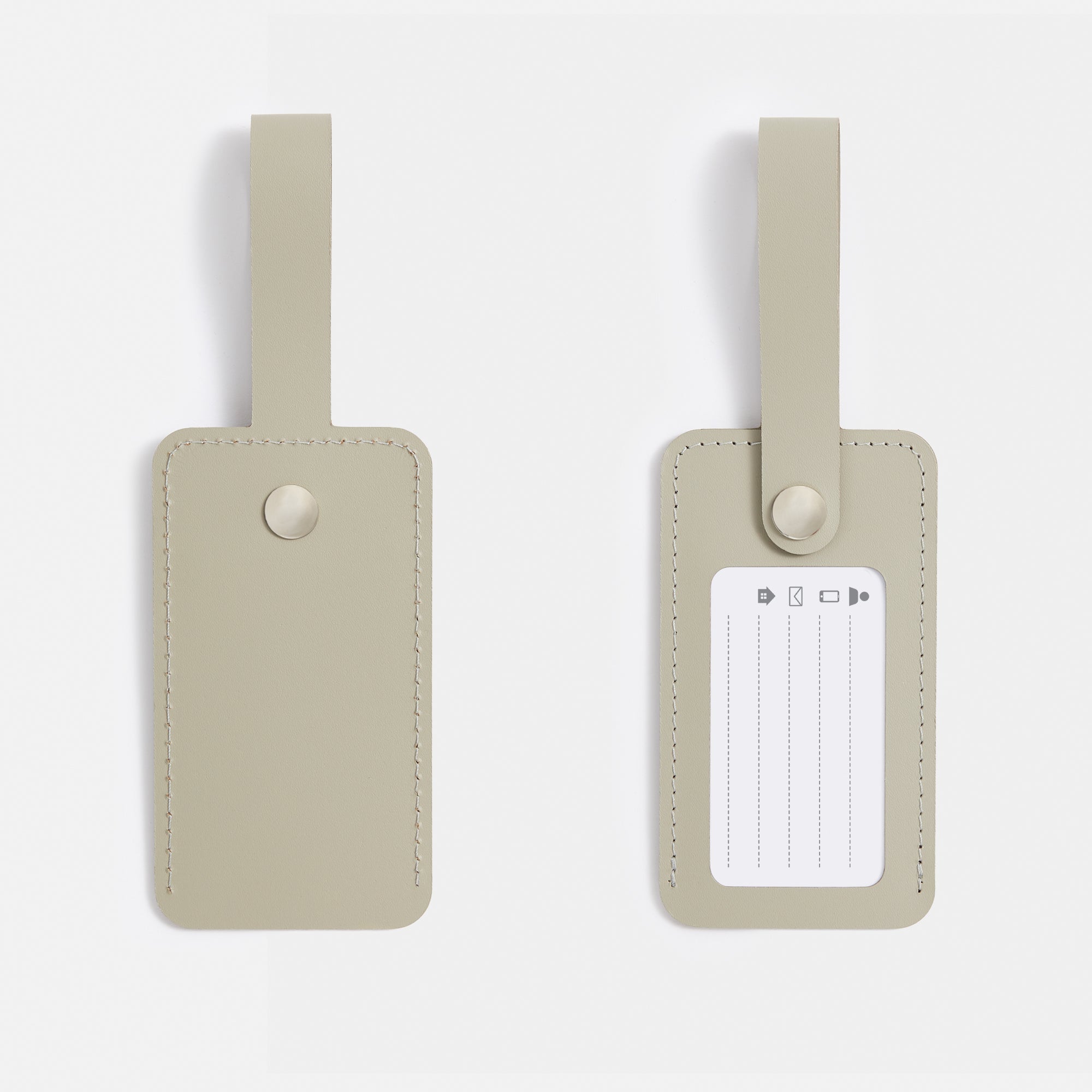 Recycled Leather Luggage Tag - Ash