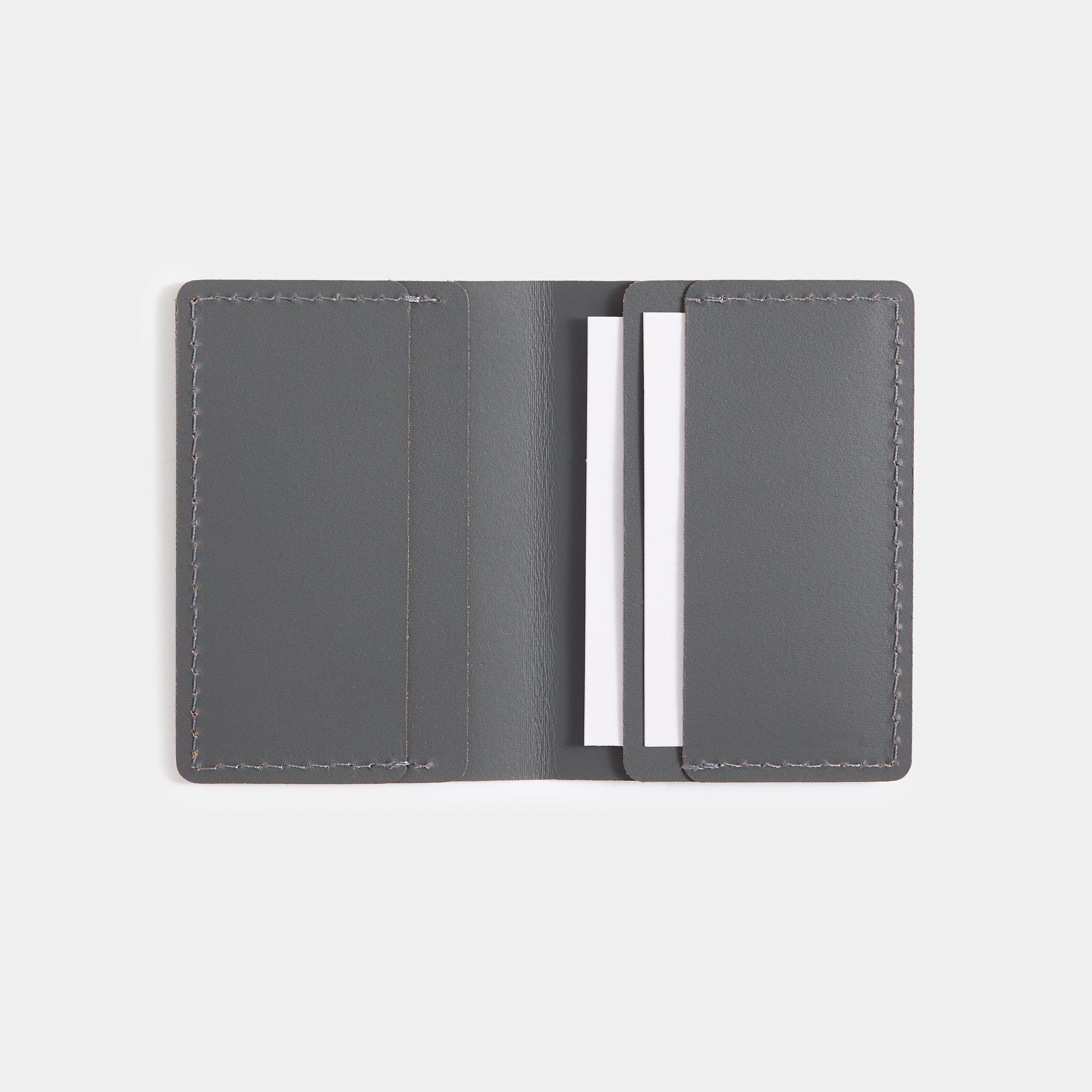 Recycled Leather Travel Card Holder - Graphite