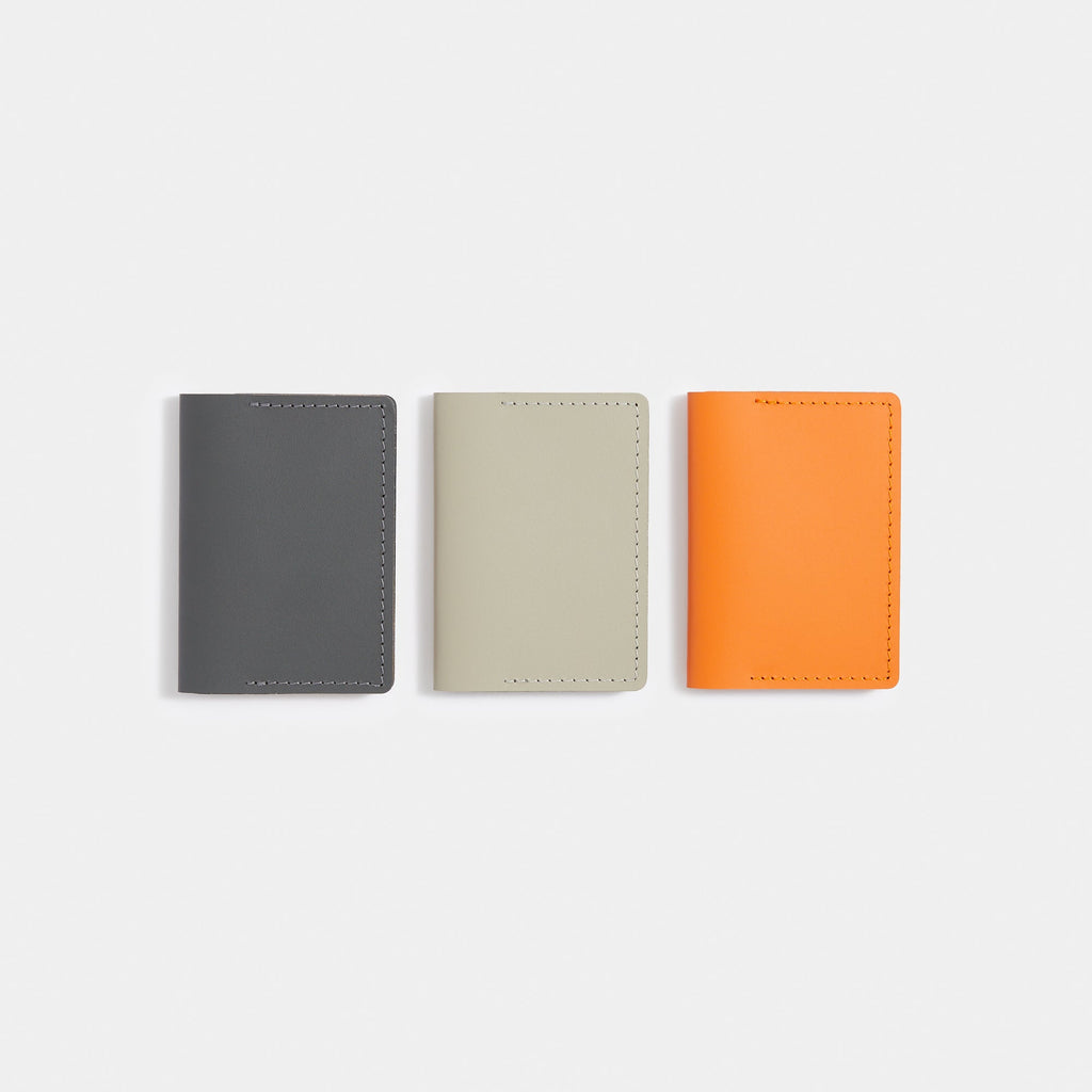 Recycled Leather Travel Card Holder - Graphite