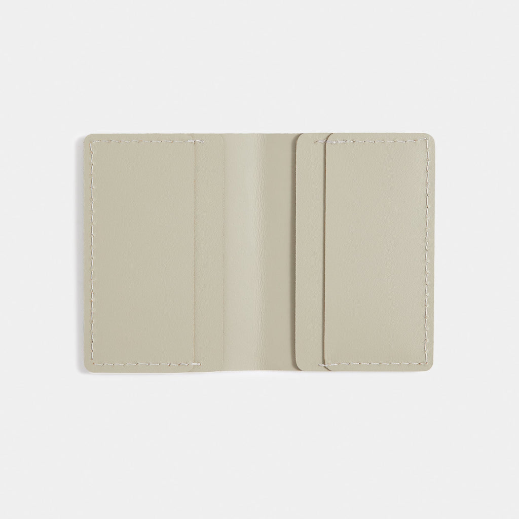 Recycled Leather Travel Card Holder - Ash