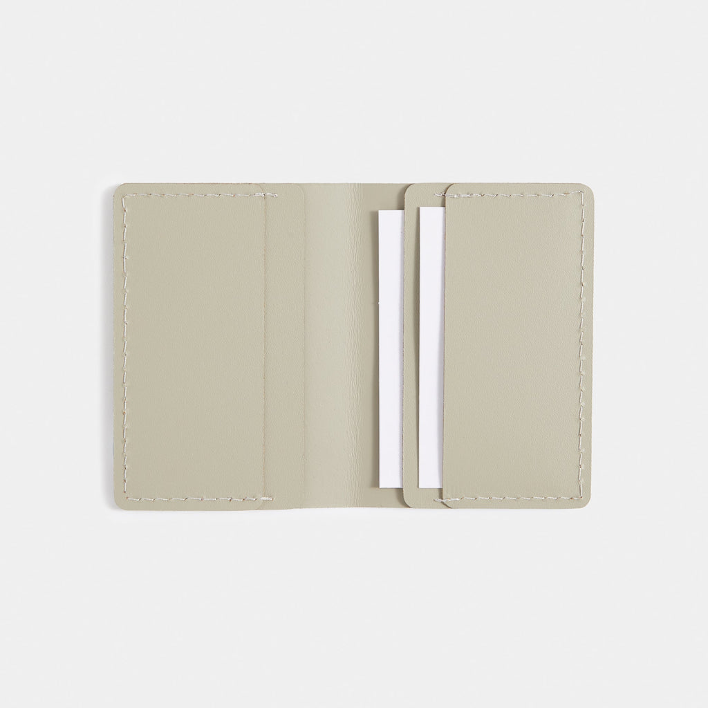 Recycled Leather Travel Card Holder - Ash