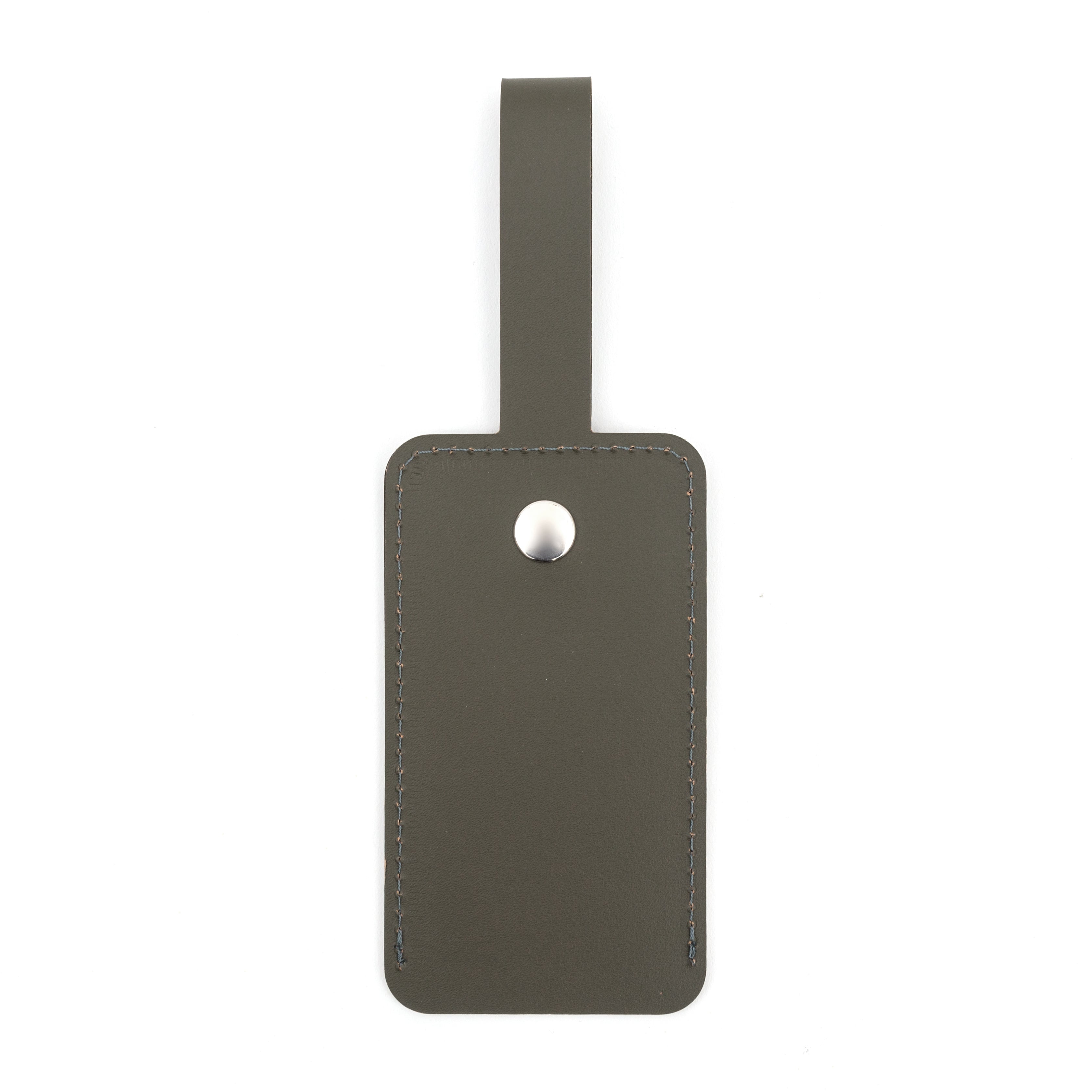 Recycled Leather Luggage Tag - Khaki