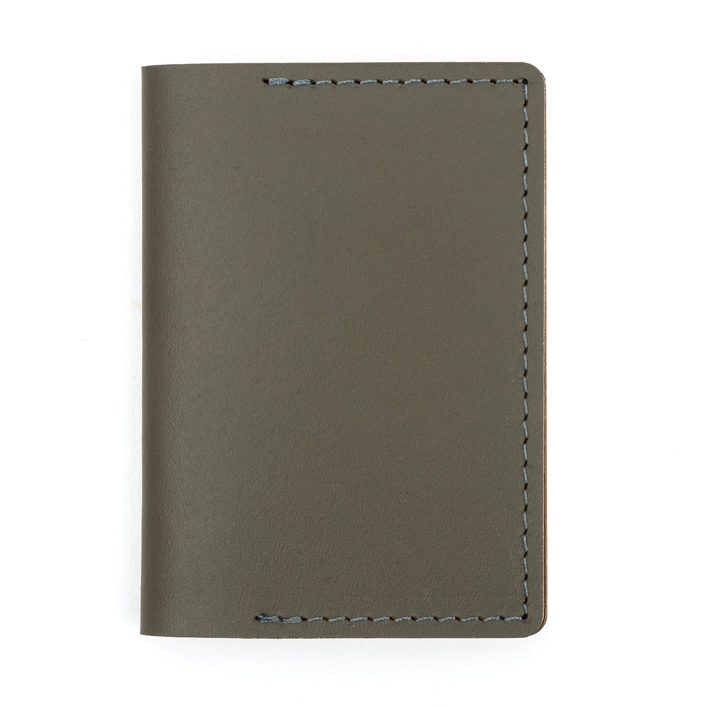 Recycled Leather Travel Card Holder - Khaki