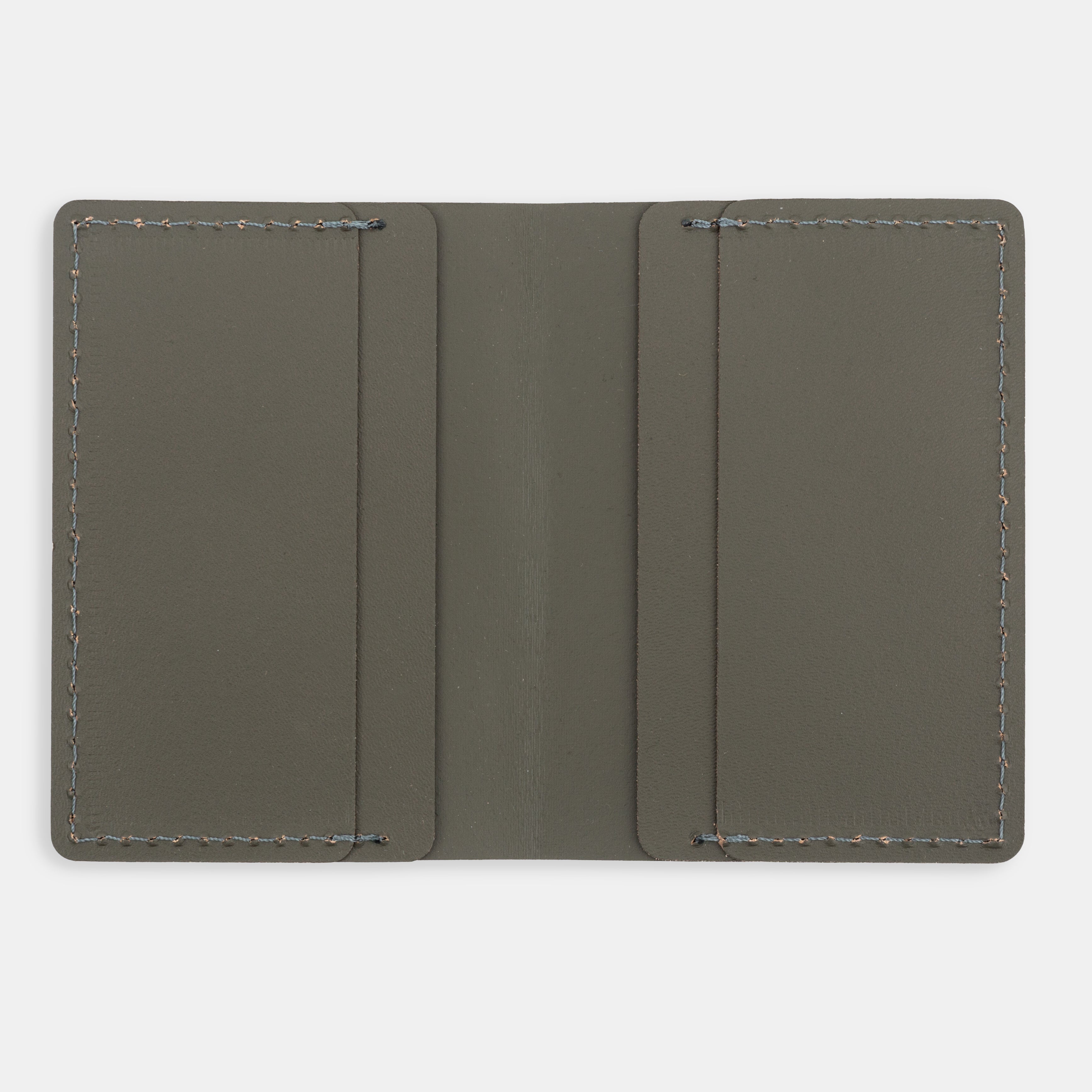 Recycled Leather Travel Card Holder - Khaki