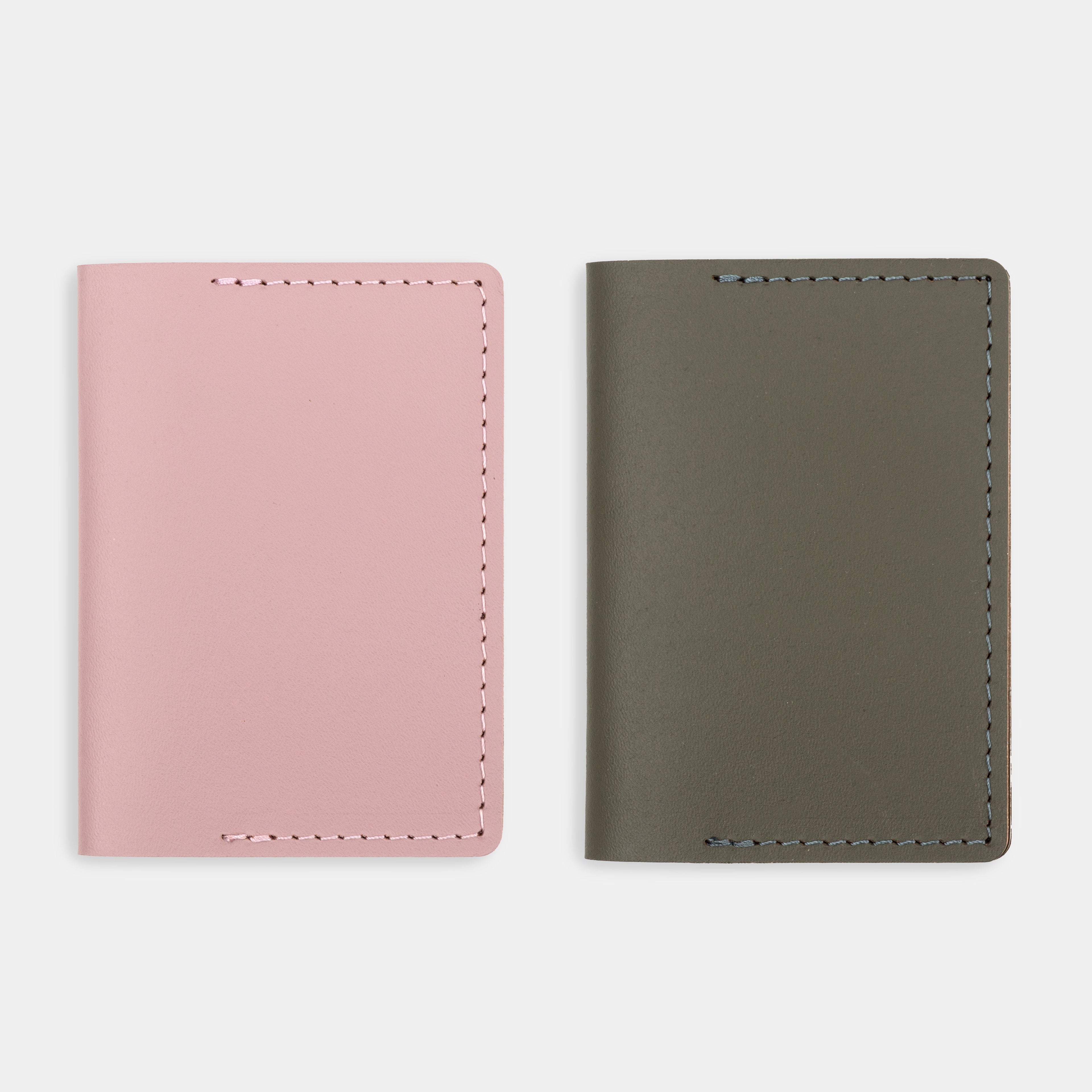 Recycled Leather Travel Card Holder - Khaki
