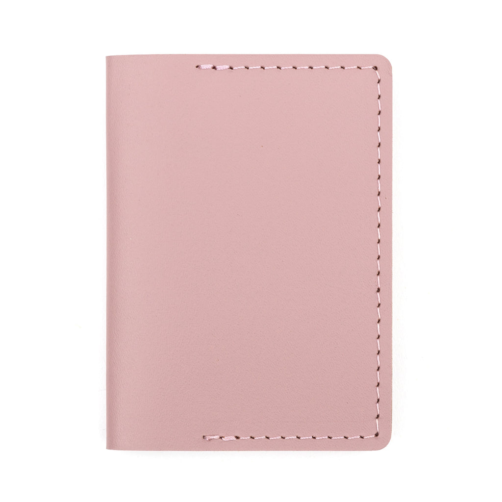 Recycled Leather Travel Card Holder - Pink