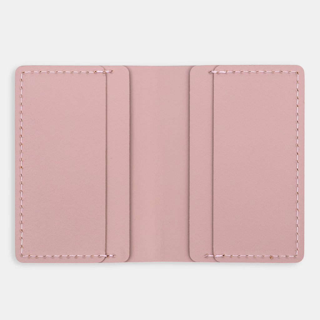 Recycled Leather Travel Card Holder - Pink