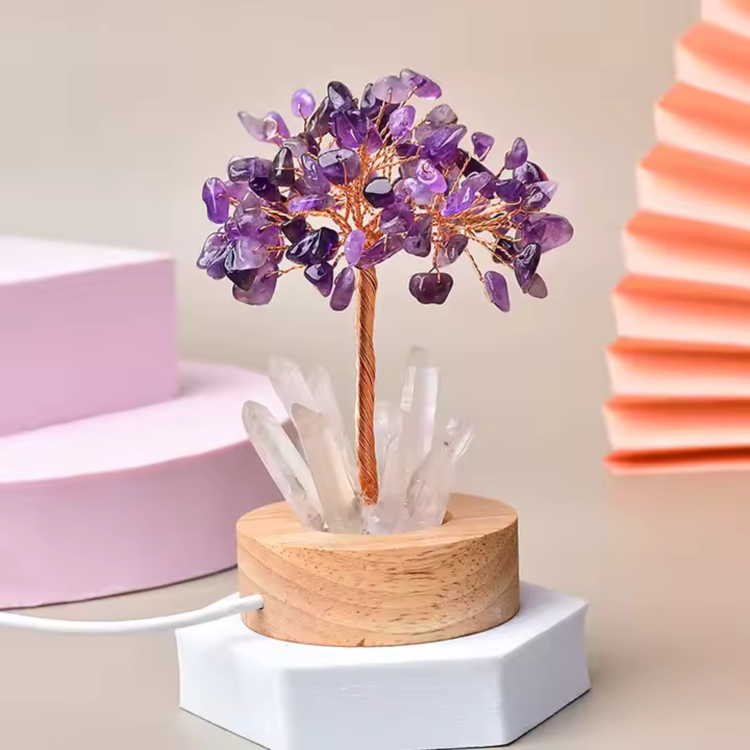 Calming & EMF Purifying Crystal Tree Lamp