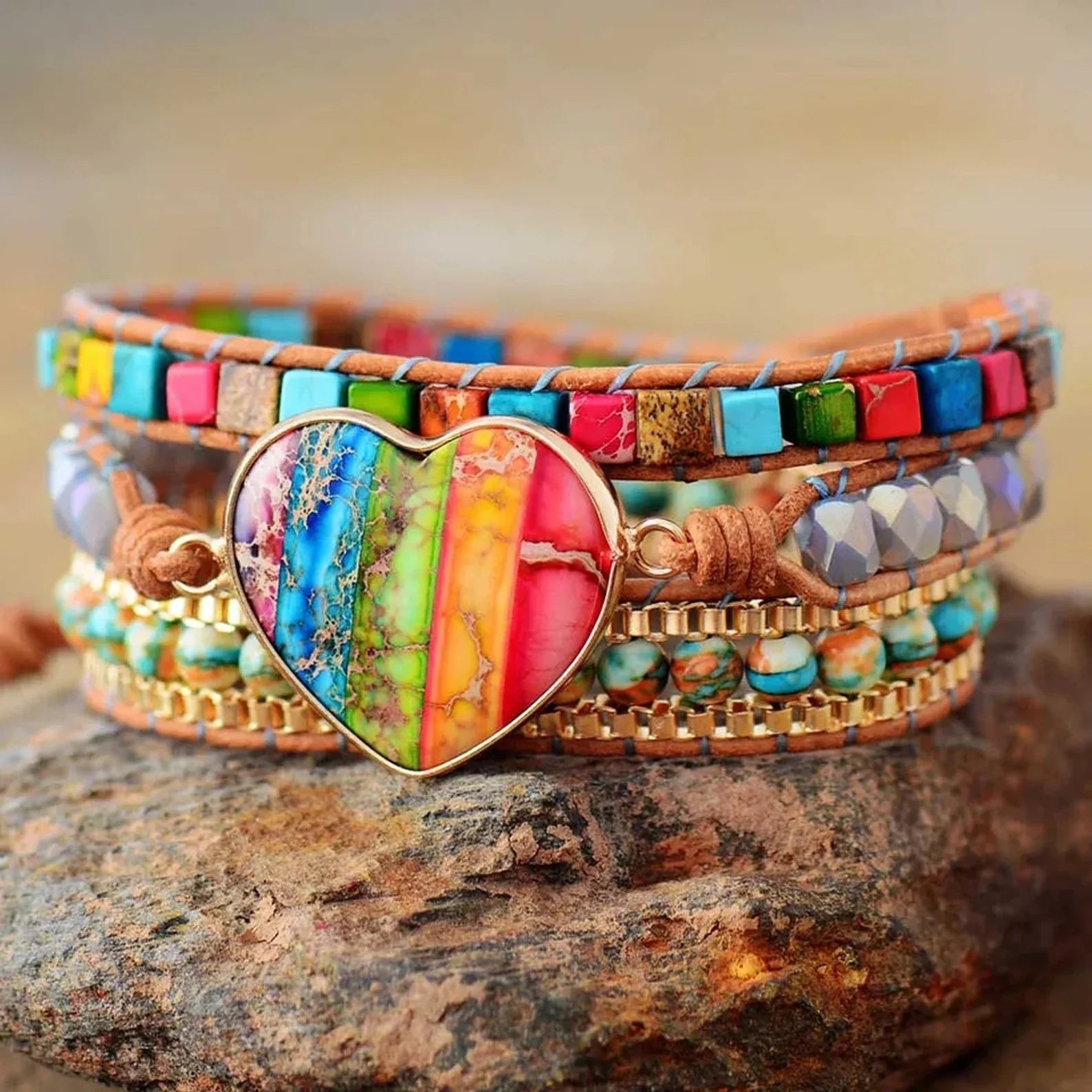 Chakras Love & Positivity Jasper Bracelet