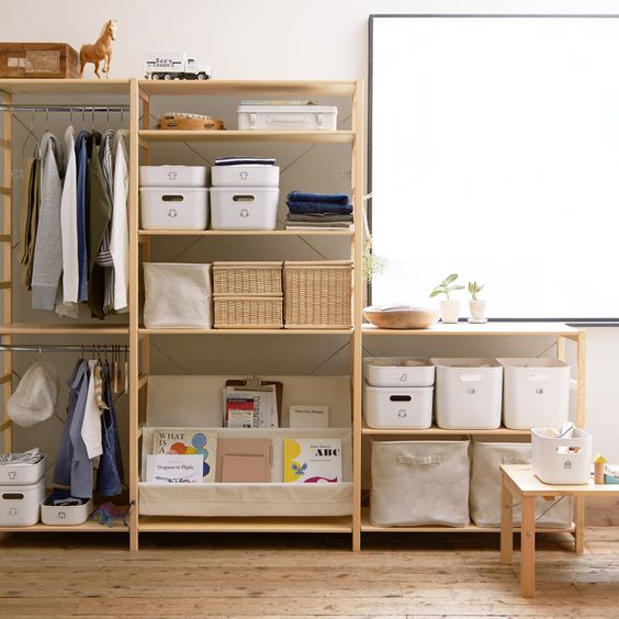 Pine Shelf Unit - Wardrobe