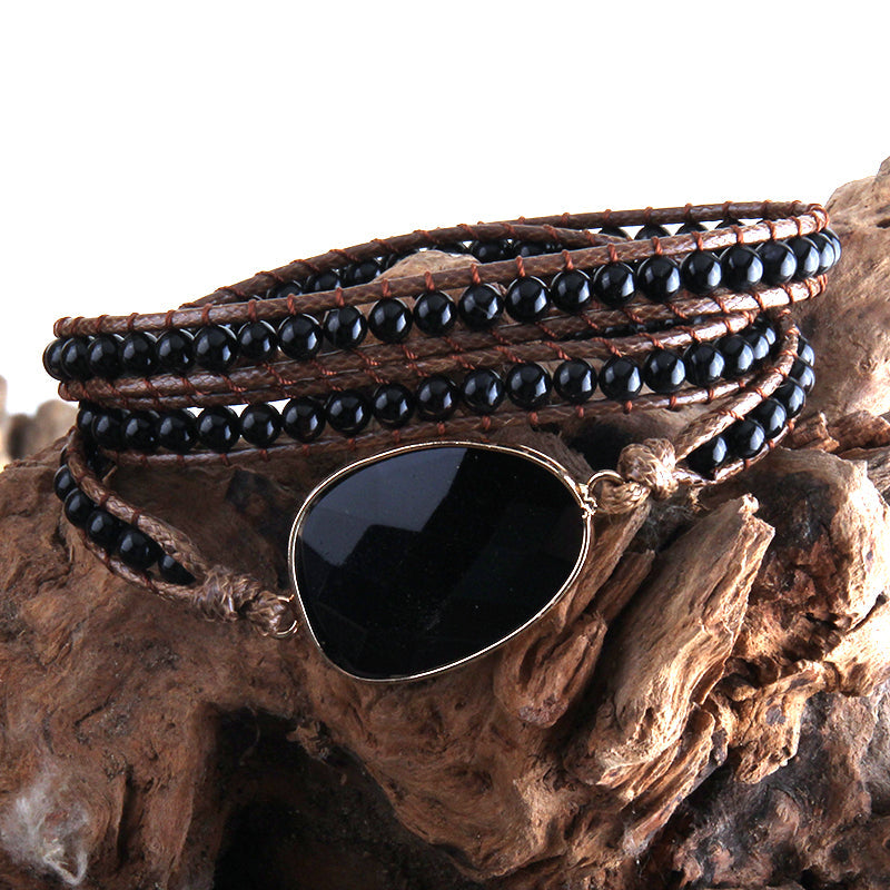 Black Onyx Power & Protection Boho Bracelet