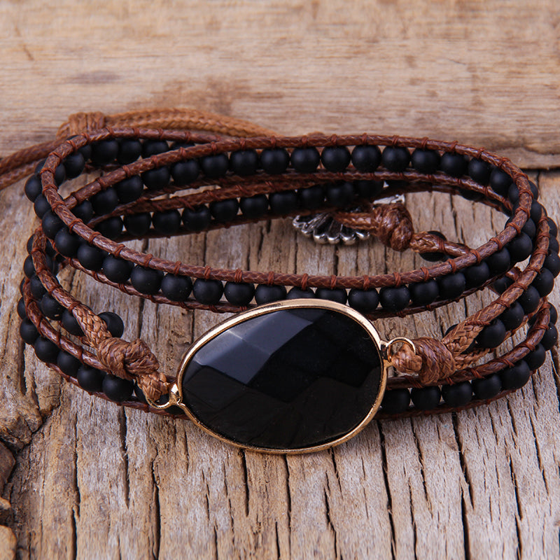 Black Onyx Power & Protection Boho Bracelet