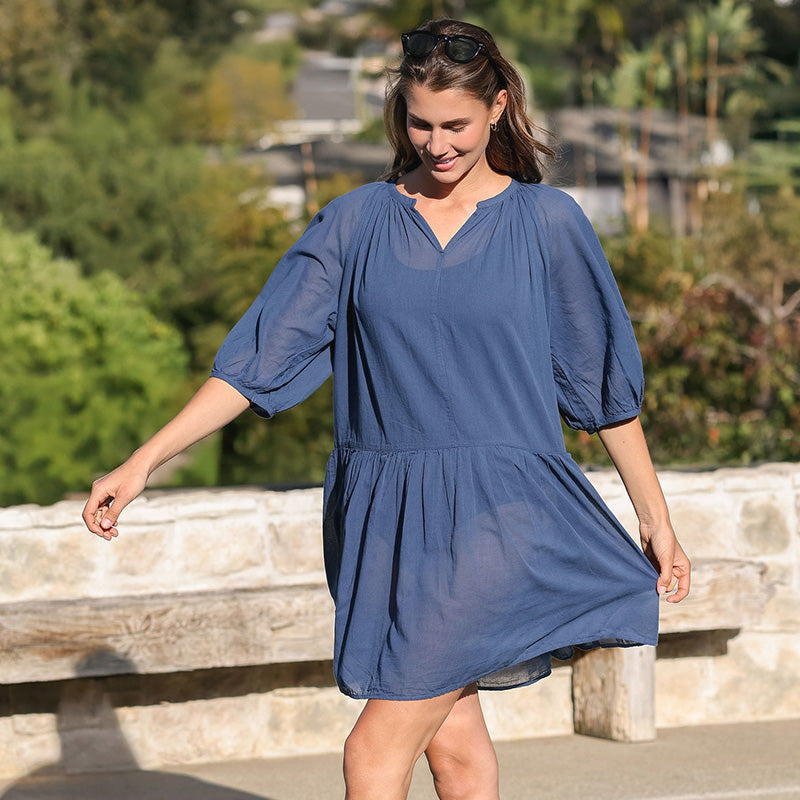 High-Twist Cotton Sheer Dress