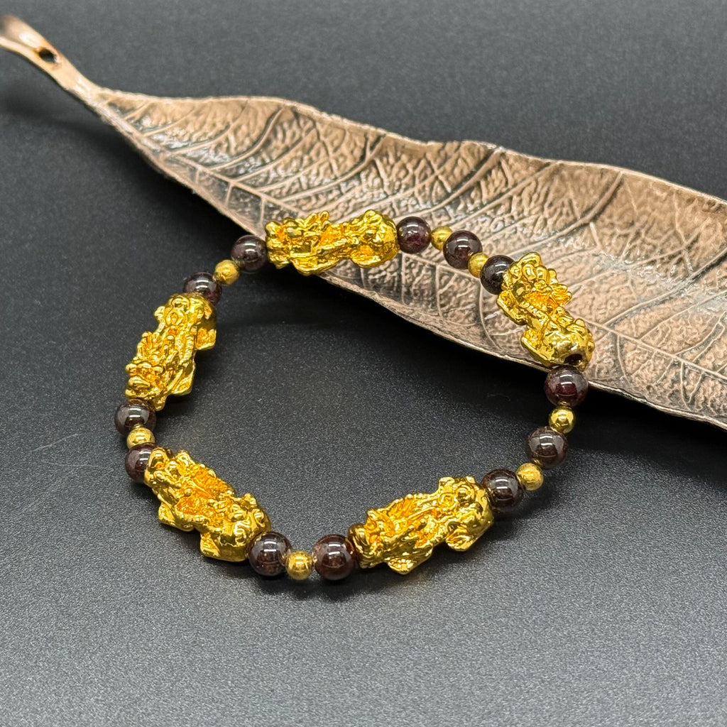Natural Garnet Luck & Good Fortune Bracelet
