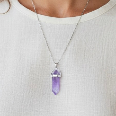 Calm & Clarity Natural Amethyst  Hexagon Necklace