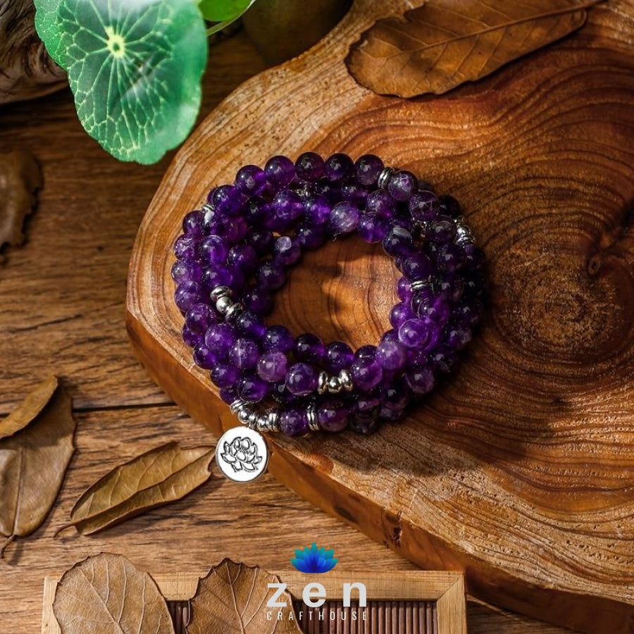 Abundance Of Calm Amethyst Mala