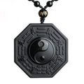 Black Obsidian Yin Yang Necklace Pendant