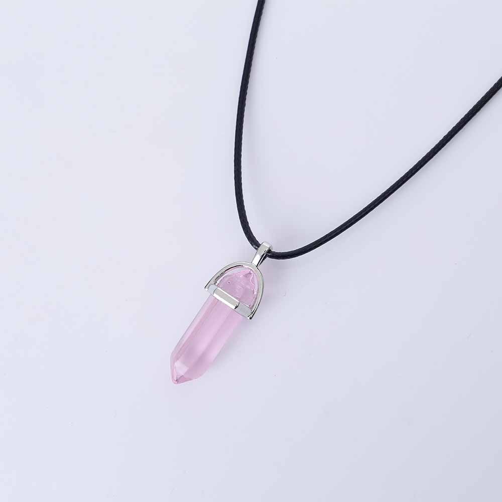 Hexagon Natural Stone Necklace [8 crystal options]