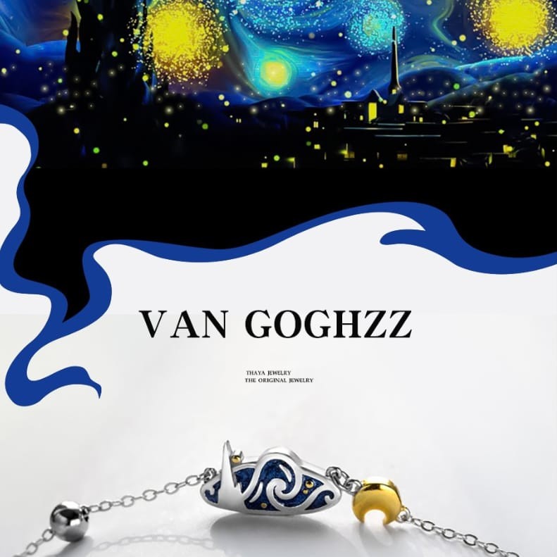 STARRY NIGHT VAN GOGH'S ENAMEL NECKLACE