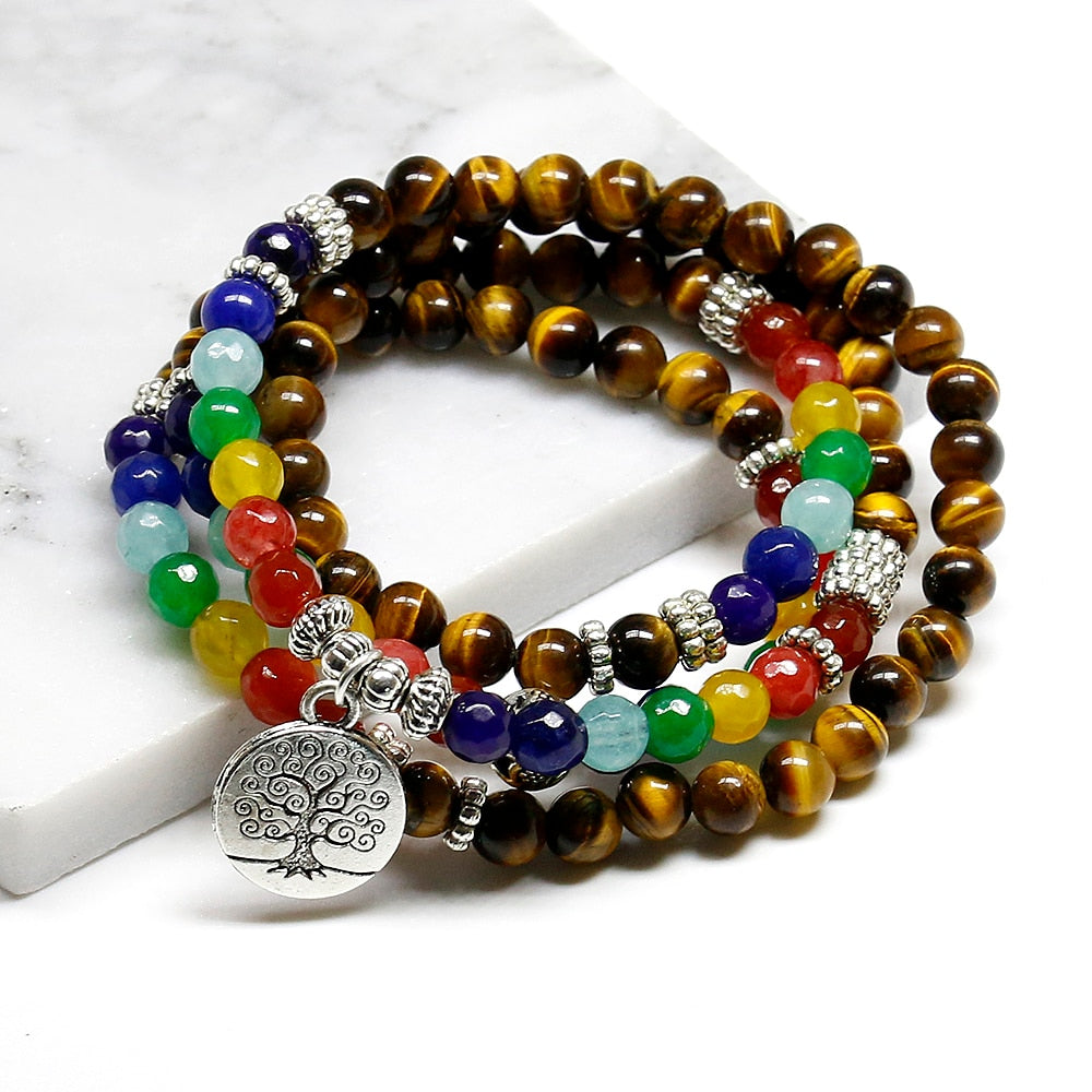 Tibetan Silver Layered Chakra Bracelet