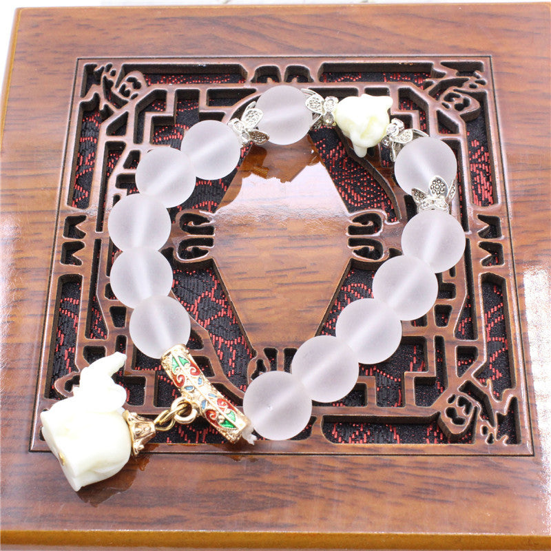 Natural Opal beads bracelets - Loving Elephant Charm