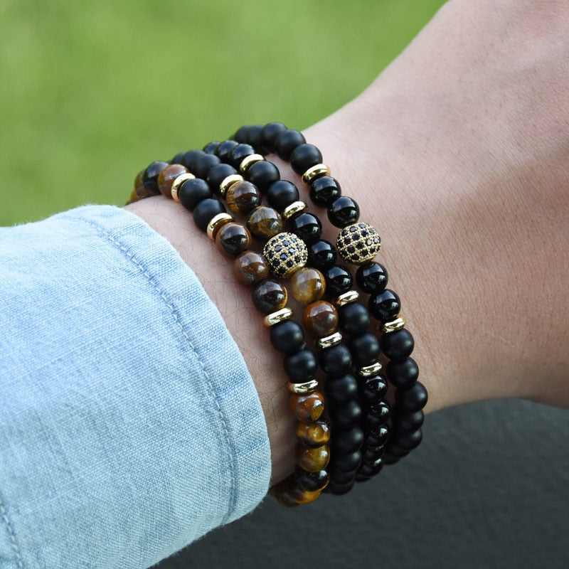 Onyx Disco Ball Bracelets - Blocking Negativity and Patience