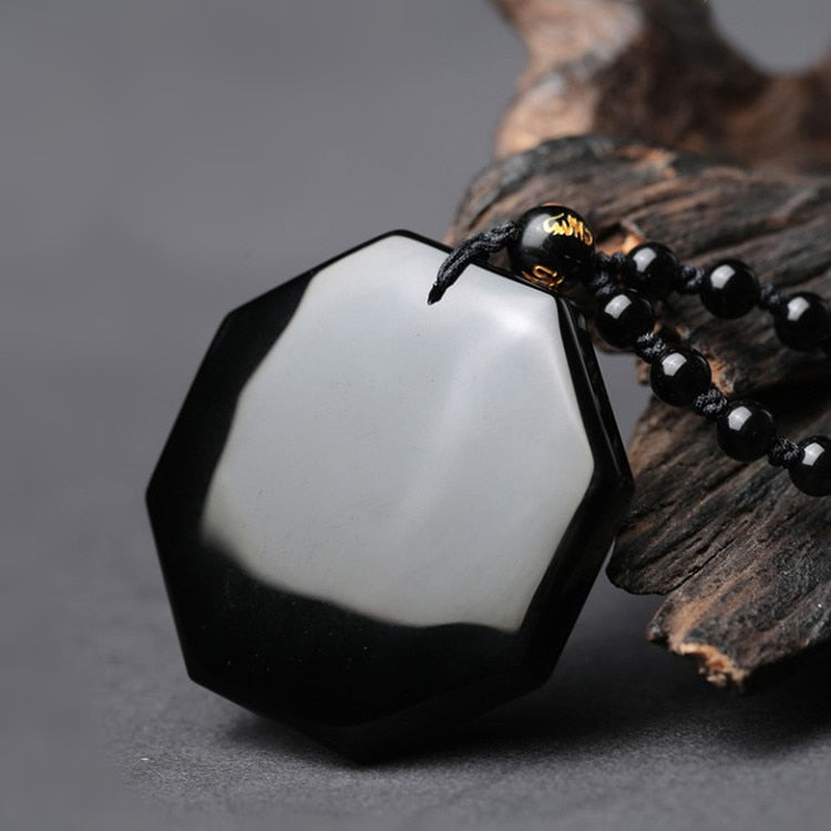 Black Obsidian Yin Yang Necklace Pendant