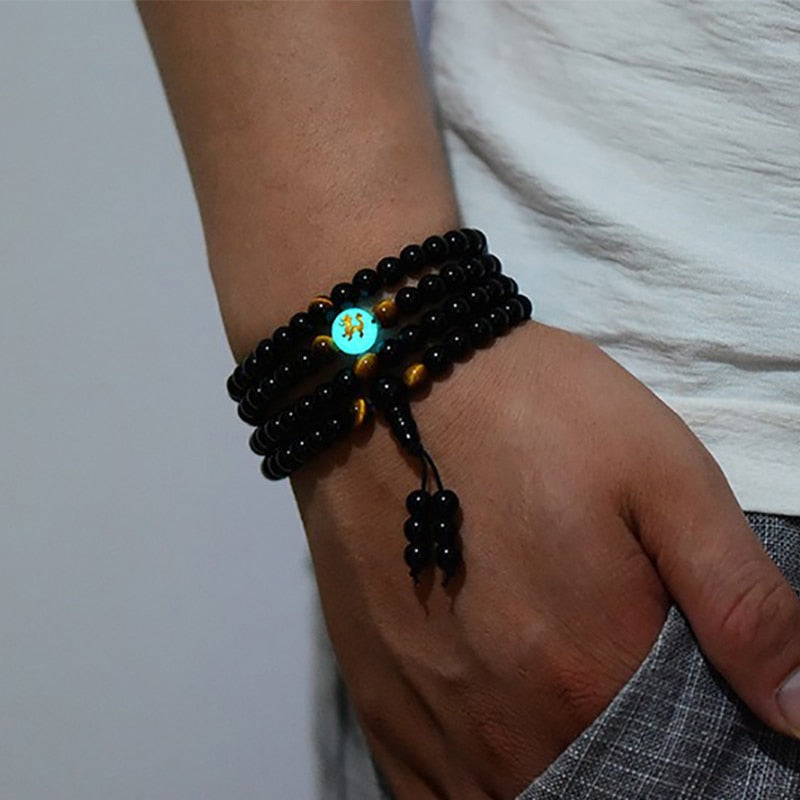 Dragon Black Obsidian 108 Bead Mala