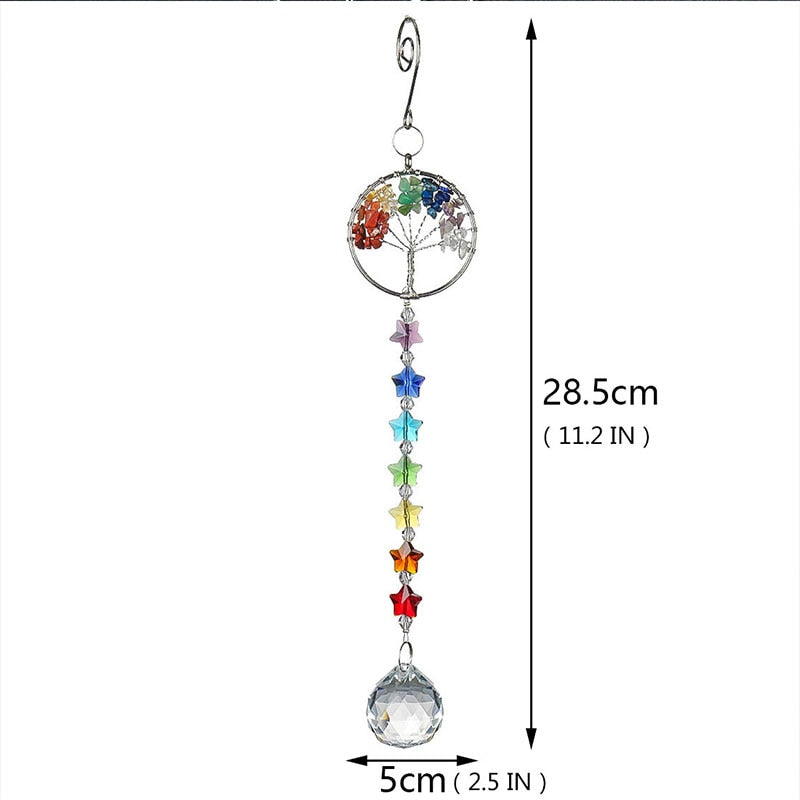 Tree of Life Hanging Chakra Crystal