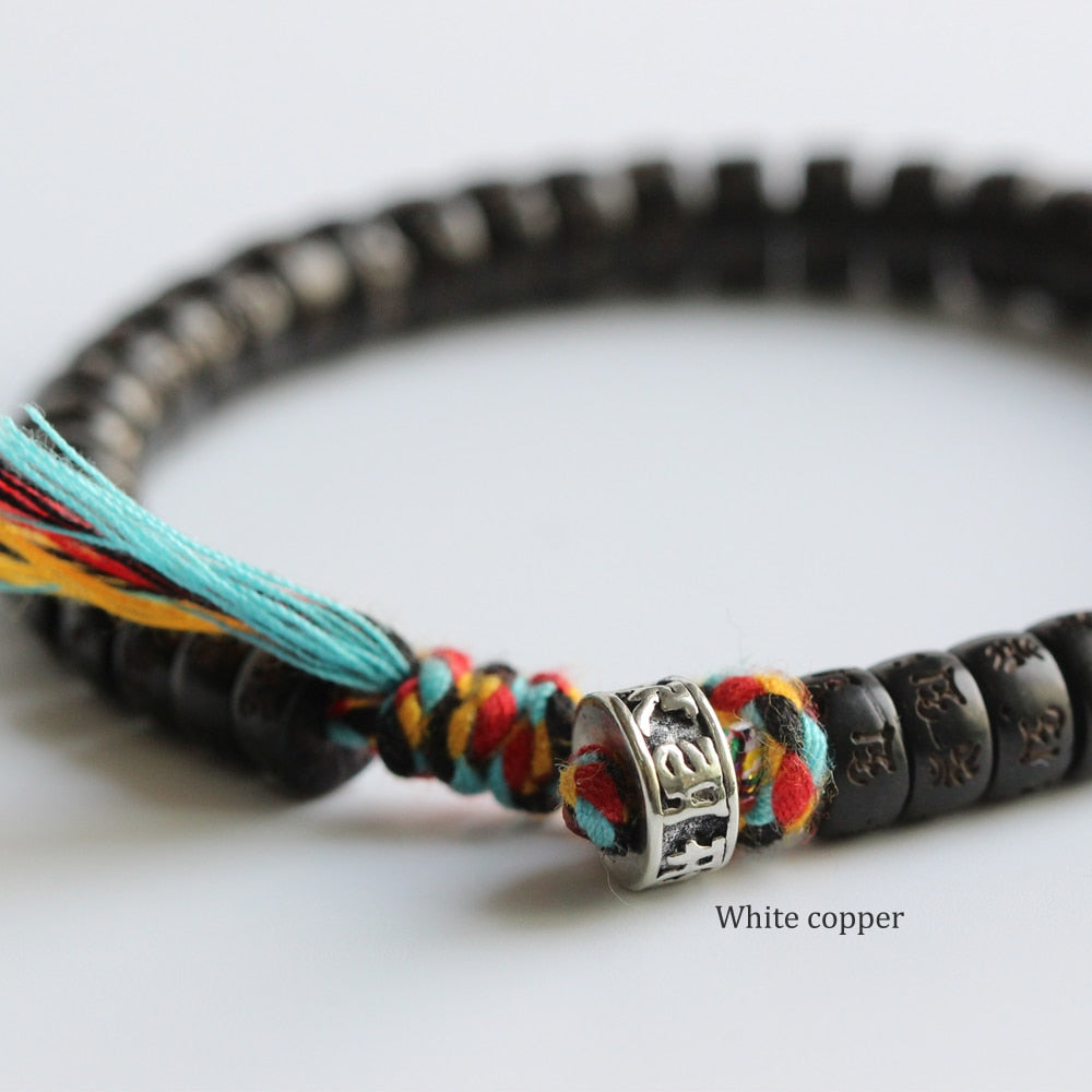 Buddha words carved Bracelet - Clear mind transforming