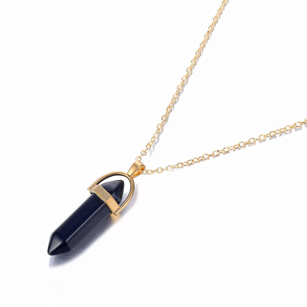 Hexagon Natural Stone Necklace [8 crystal options]