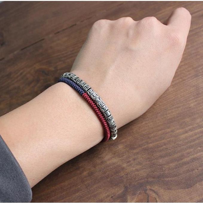 Traditional Tibetan Buddhism Bracelet - Six True Words Mantra carved
