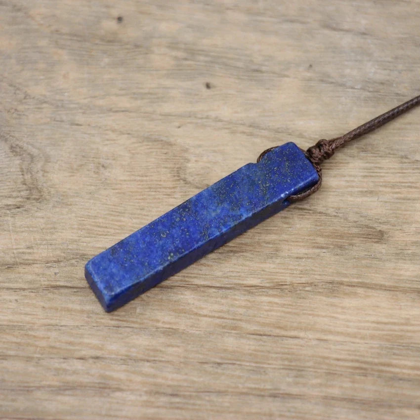 Wisdom & Inner Peace Rectangle Lapis Lazuli Pendant Necklace