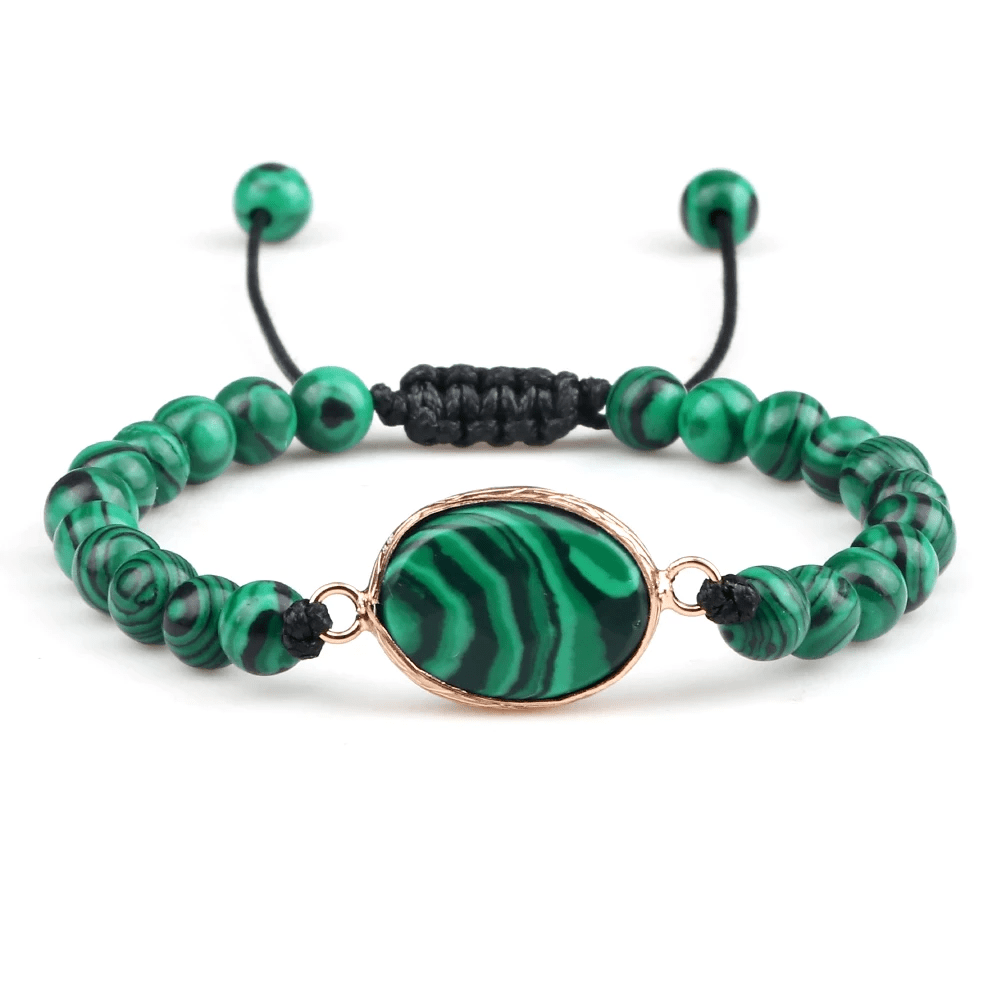 Malachite Gemstone Braided Bracelet