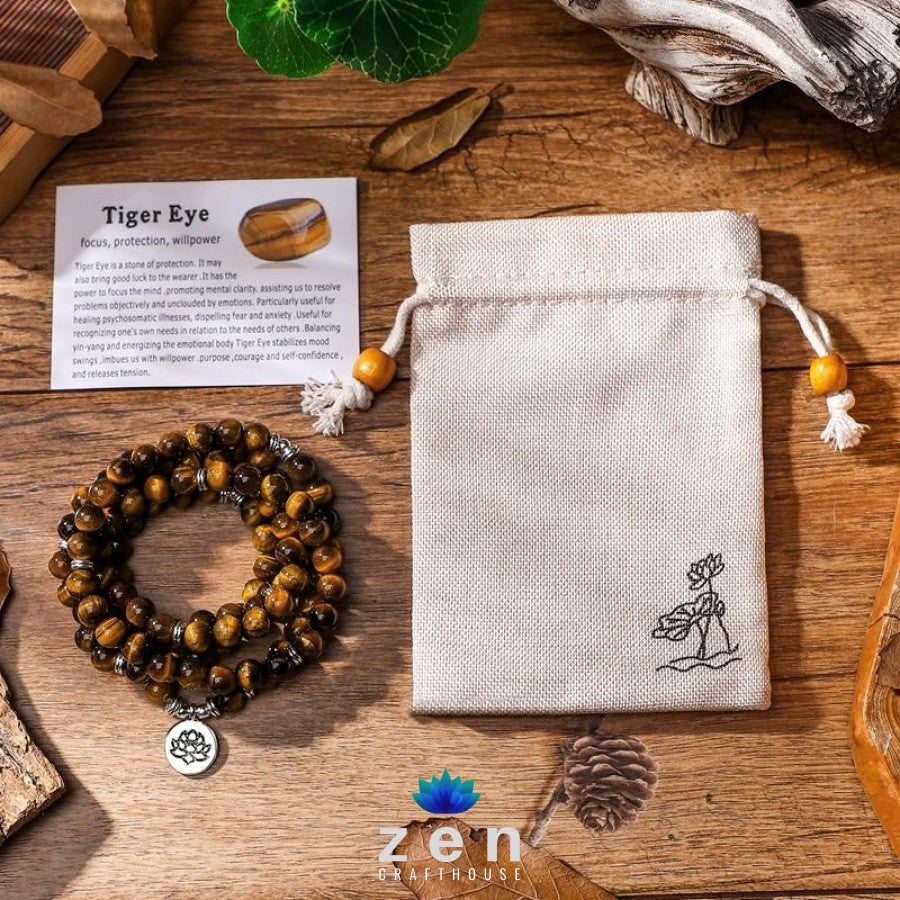 Charms Tiger Eye Stone Mala | Protection