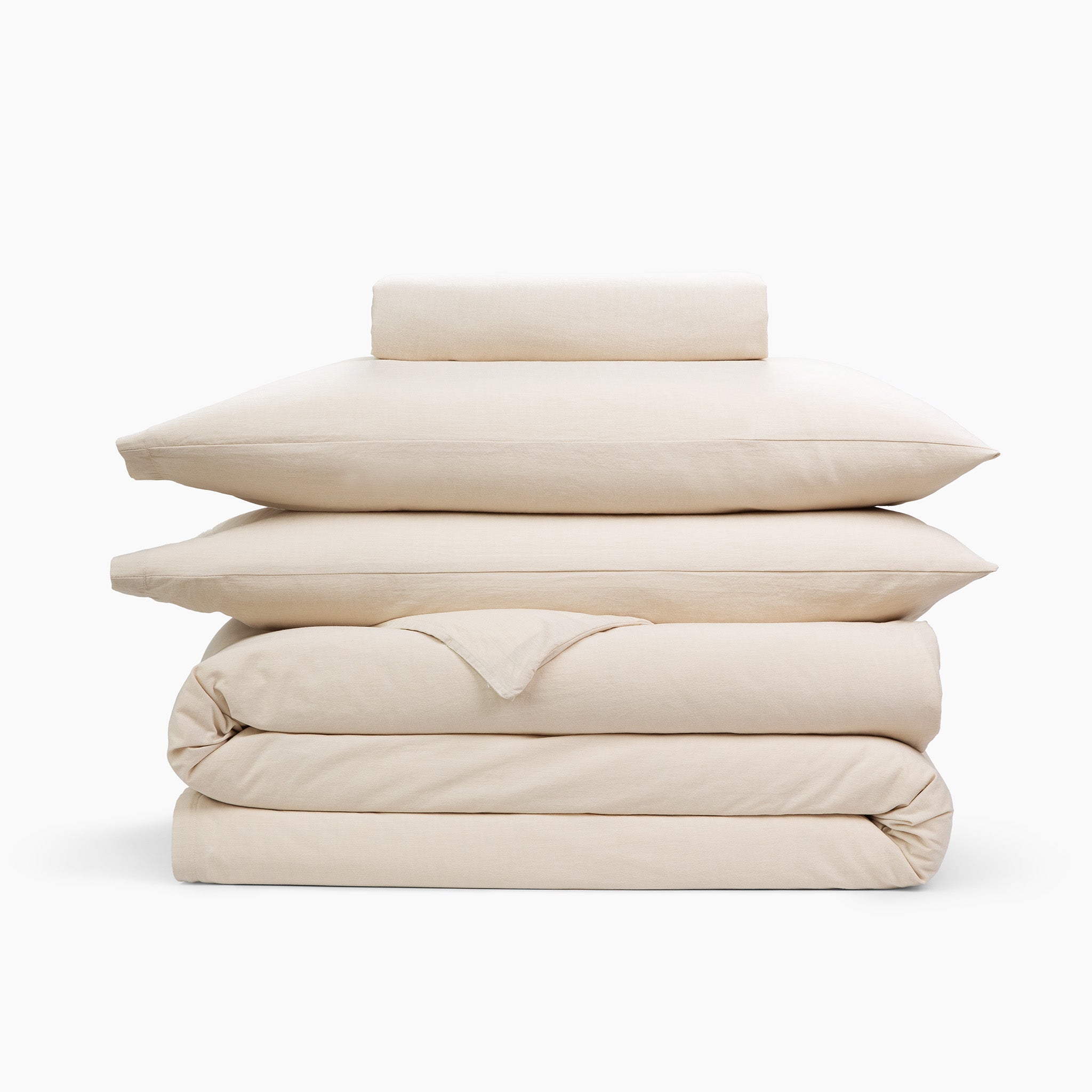 Washed Cotton 4 Piece Bedding Set - Single