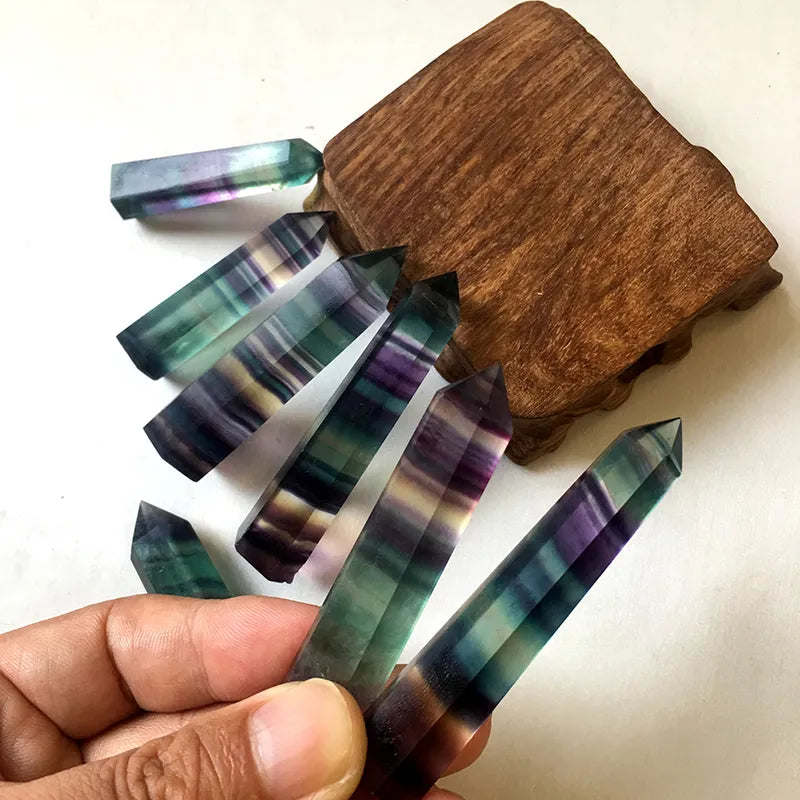 Pillar Of Energy Rainbow Fluorite Crystal Tower