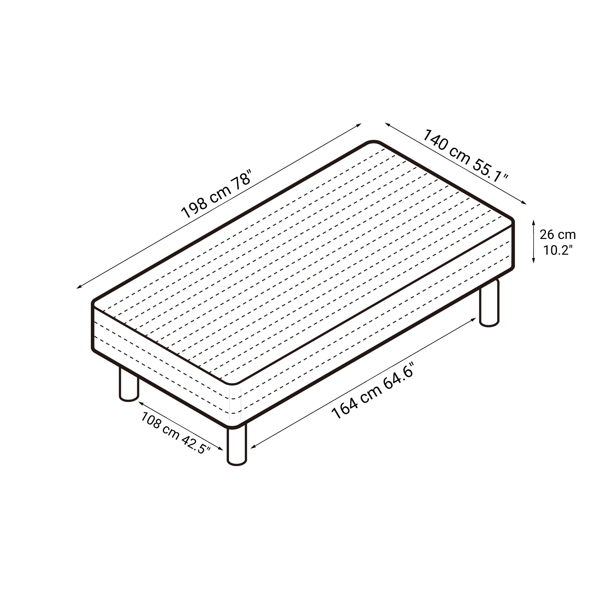 [HD] High Density Pocket Coil Mattress Compatible With M8 Legs
