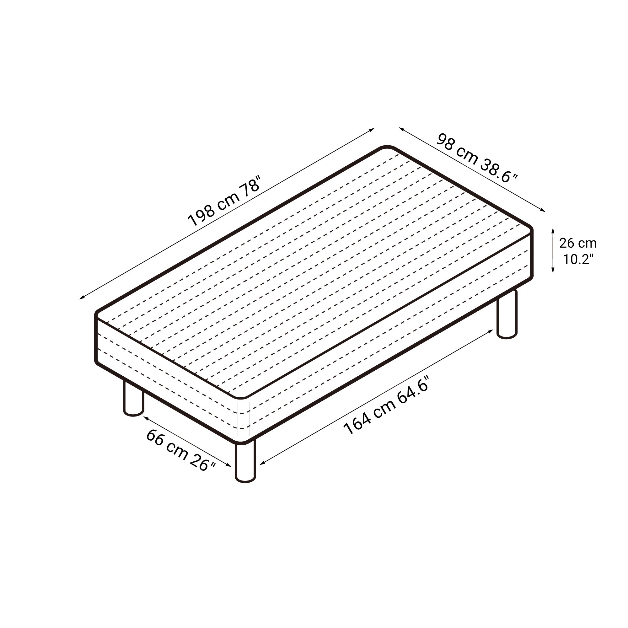 [HD] High Density Pocket Coil Mattress Compatible With M8 Legs