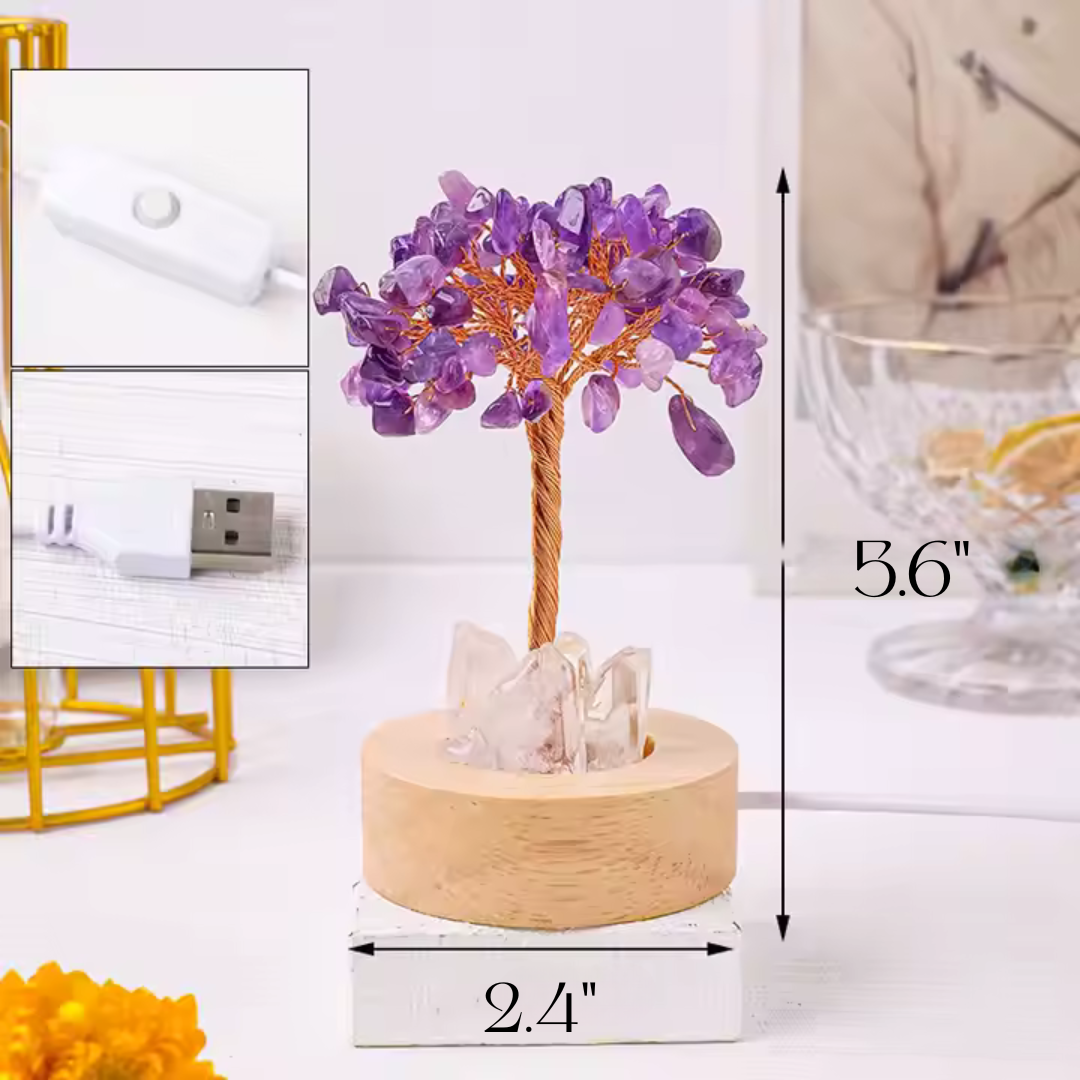 Calming & EMF Purifying Crystal Tree Lamp