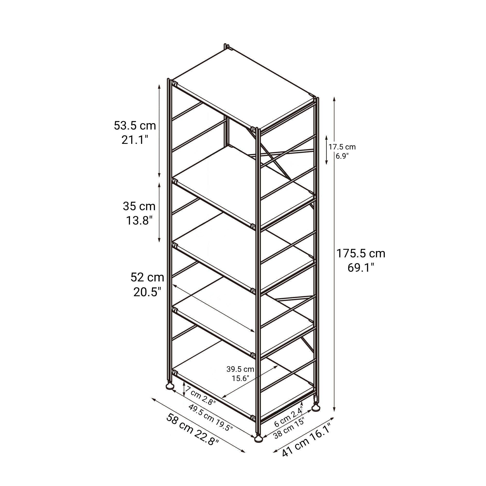 SUS Shelving Unit - Oak - Regular - Large
