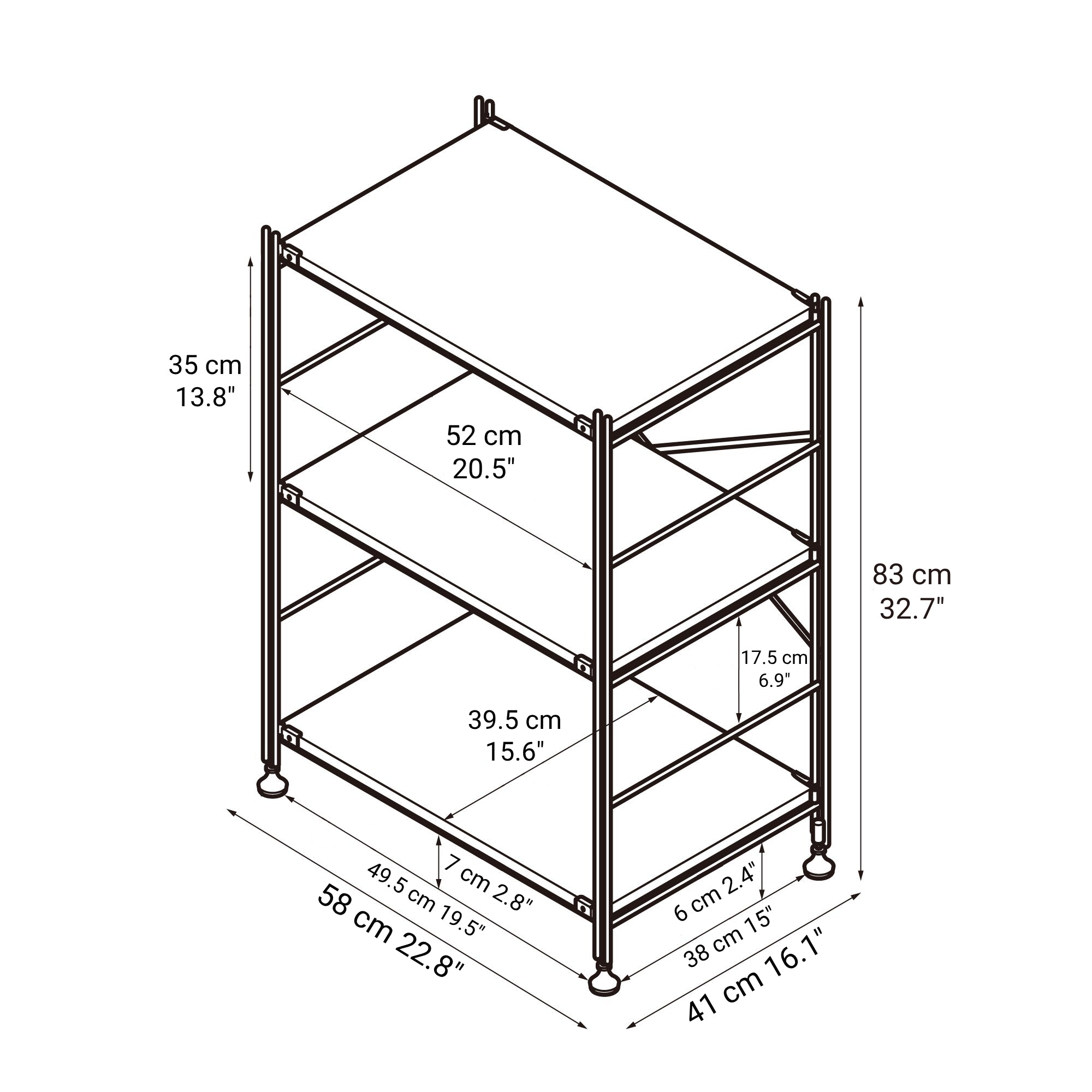 SUS Shelving Unit - Walnut - Regular - Small